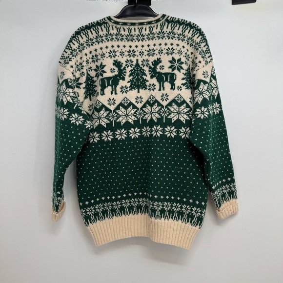 Vintage Deer Hill Knitters Cardigan Size L Nordic Fair Isle Scandinavian Moose - Picture 3 of 11
